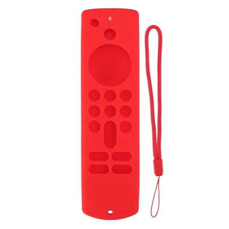 Horoper Silikon-Fernbedienungshülle, Fernbedienungs-Silikonhülle für Fire TV Stick, rutschfeste Silikon-Schutzhülle mit Umhängeband der 3. Generation(Rot)