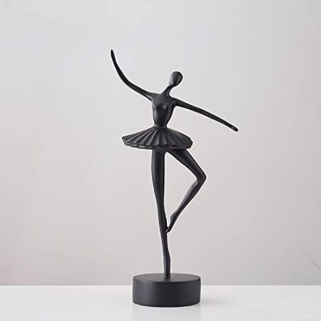 HETAN MODERNES BALLETTMÄDCHEN SKULPTUR Charakter Ornamente Wohnzimmer Wein TV Schrank BÜCHERREGAL Wohnzimmer Dekoration ZUBEHÖR,schwarz 02