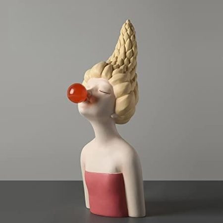 xuejuanshop Abstrakte skulptur Engel statuen Dekoration zubehör Moderne mädchen Zahlen reizende statuen (Color : Bubble Girl Large)