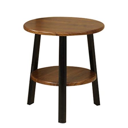 IMYOGI Exquisite Nachttische, mehrschichtiges Lagerregal, Holzstruktur, Stahlrahmenbeine, Couchtisch, Haushalt, Wohnzimmer, Sofatisch, Multifunktionstisch, Beistelltisch (Farbe: C, Größe: 43 x 47 cm)