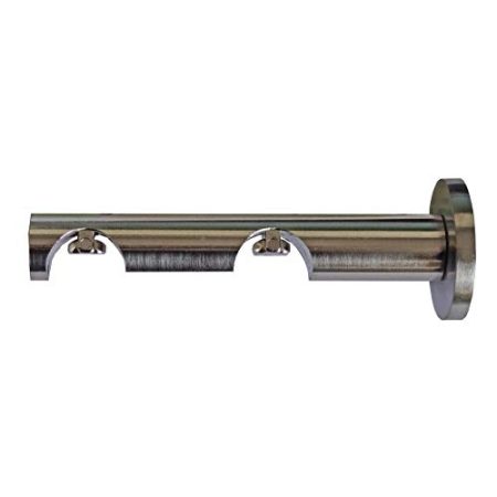 Gardinenstangenträger o. Trägerverlängerung Edelstahl Look f. 20mm Innenlaufrohr, Modell:H40 2läufig Wandträger