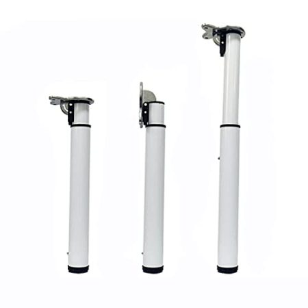 Verstellbare Höhe verdickte Stahl-Möbelbeine, Teleskop-Tischbein, 1 Stück, Metall-Tischbein, 50 x 130 cm, für Wohnmobil, Wohnmobil, Auto-Zubehör, klappbares Tischbein, weiß, 120 cm