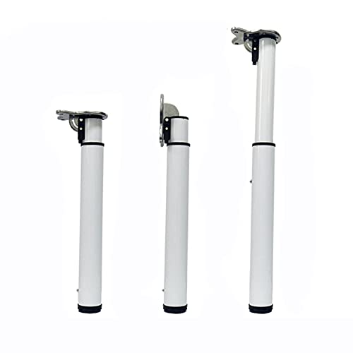Verstellbare Höhe verdickte Stahl-Möbelbeine, Teleskop-Tischbein, 1 Stück, Metall-Tischbein, 50 x 130 cm, für Wohnmobil, Wohnmobil, Auto-Zubehör, klappbares Tischbein, weiß, 120 cm