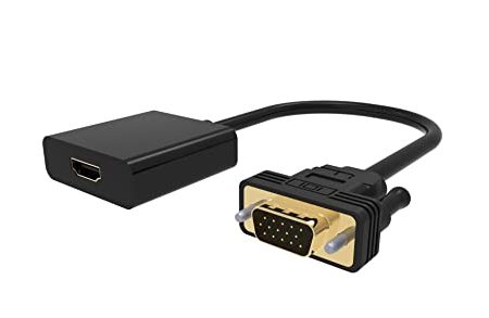 HDMI Female to VGA Male Adapter, HDMI Input to VGA Output Adapter with 3.5mm Jack Plug Compatible with TV Stick, Computer, Laptop, Monitor, Projector, Raspberry Pi, Roku, Xbox and More