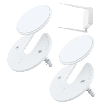 Wandhalterung Für Tablet-Telefon – Um 90 Grad Drehbarer Runder Verstellbarer Tablet-Halter, Rahmenloses Design, Drehbarer Tablet-Halter, Kompatibel Mit IPA-d, WLAN-Router, TV-Box – Weiß