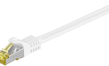 Goobay 91094 RJ45 Patchkabel CAT 6A S/FTP (PiMF) mit CAT 7 Rohkabel / 500 MHz Netzwerkkabel / Internetkabel RJ 45 Stecker / LAN Kabel Weiß 3m
