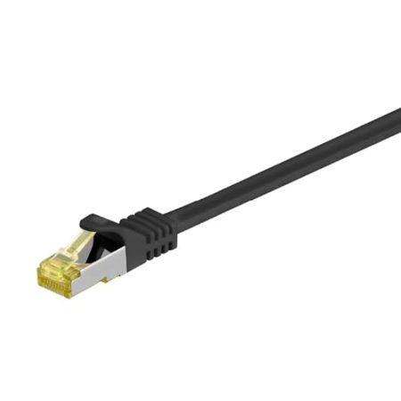 Goobay 91617 RJ45 Patchkabel CAT 6A S/FTP (PiMF) mit CAT 7 Rohkabel / 500 MHz Netzwerkkabel / Internetkabel RJ 45 Stecker / LAN Kabel Schwarz 3m