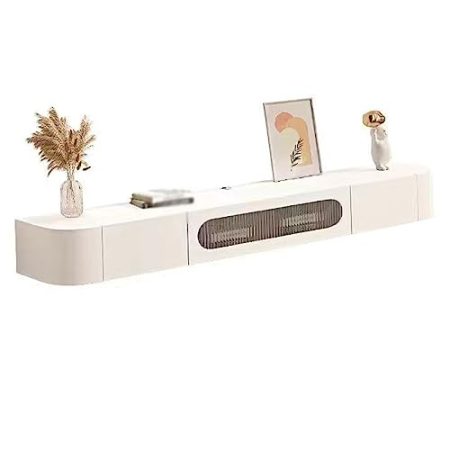 TV Lowboard TV Schrank aus Holz, TV Board Hängend mit 2 Schubladen, Kabellöcher, Lowboard Hängend Hängeschrank Wandschrank Wohnwand für Wohnzimmer Schlafenzimmer Büro (140 × 20 ×24CM)