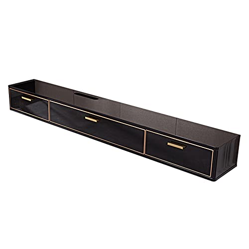WFENG schwebend/TV-Schrank an der Wand/Hängendes TV-Regal,Platzsparend-Robust und Langelebig,Geeignet für Verschiden Wand/Schwarz / 120×24×18cm