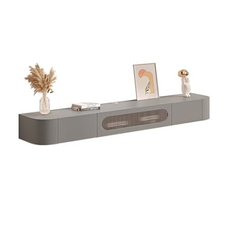 Generisch Schwebende TV-Regale mit Türen und Schubladen, wandmontierter TV-Schrank, wandmontierte Medienkonsole für Entertainment-Center, schwebender TV-Ständer aus Massivholz mit Kabelloch, geeignet
