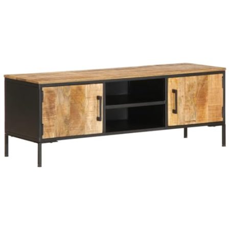 AJJHUUKI Schränke & Aufbewahrung-Media Aufbewahrungsschränke & Racks-TV-Schrank 110x35x40 cm Massivholz Rohholz Mango