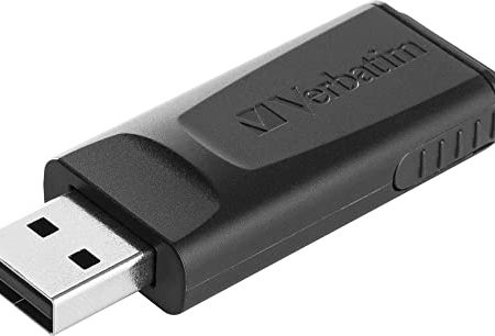 Verbatim Slider USB-Stick Drive 128 GB, USB 2.0, USB Speicherstick, für Laptop Notebook Ultrabook TV Autoradio, USB 2.0 Stick, Datenstick mit Schiebemechanismus, Schwarz