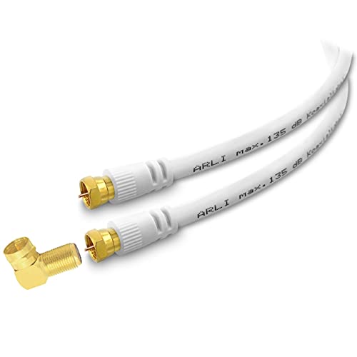 5m HD Sat Winkel Anschlusskabel Satkabel vergoldet 135 dB geschirmt TV konfektionierte Koaxialkabel Koax Kabel Digital Antennenkabel 3D 4K ARLI 5m UHD