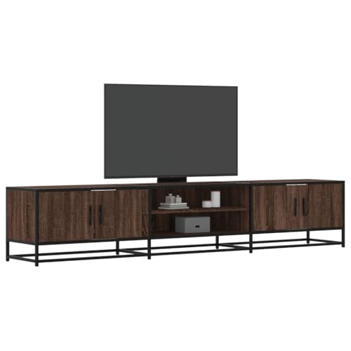 AJJHUUKI Outdoor-Möbel-TV-Schrank Braun Eiche 210x35x41 cm Holz-Möbel