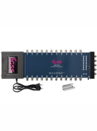 GSS Multischalter 9/24 für 2 Satelliten & 24 Teilnehmer inkl. Aufdrehhilfe - für 2 Quad oder 2 Quattro LNB geeignet - Regelbare Terestrik - 22Khz - integriertes stromspar Netzteil - Multiswitch