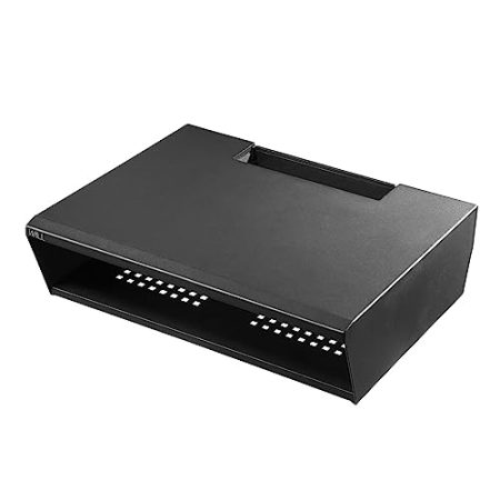 WALL Box Shelf, Regalfach für TV Ständer V2/V2 CASTER/V3/V5, 2 Ebene, freie Positionierung, thermischer Belüftung, Perfekt für Videospielkonsole, DVD/Blu-ray Player, DVR, Receiver - Satin Schwarz