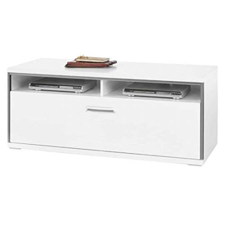 TV Element Bindian I weiß 124x51x52cm TV-Schrank Lowboard Fernsehboard Fernsehschrank Schrank Stauraumschrank Beistellschrank Wohnzimmerschrank