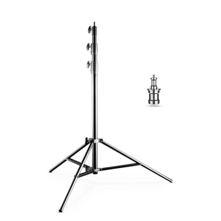 Walimex pro AIR Jumbo 290 Lampenstativ 290cm - luftgedämpftes Lichtstativ Aluminium, 2,9m max Höhe 20 kg Traglast, stabil & komfortabel Leuchtenstativ für Film Fotografie Studio Outdoor