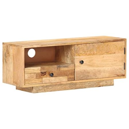 VACARX TV-Schrank 90 x 30 x 35 cm, massives Mangoholz, Artikelmaterial: massives Mangoholz mit feiner Oberfläche