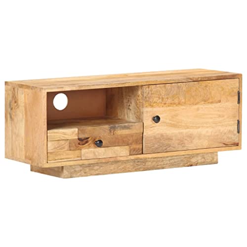 VACARX TV-Schrank 90 x 30 x 35 cm, massives Mangoholz, Artikelmaterial: massives Mangoholz mit feiner Oberfläche