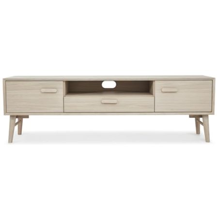 Ibbe Design TV Lowboard Fernsehtisch Porto mit 2 Türen für Fernseher bis zu 65 Zoll 160 cm lang TV-Schrank für Fernseher Wohnzimmer Möbel, Esszimmer und Schlafzimmer