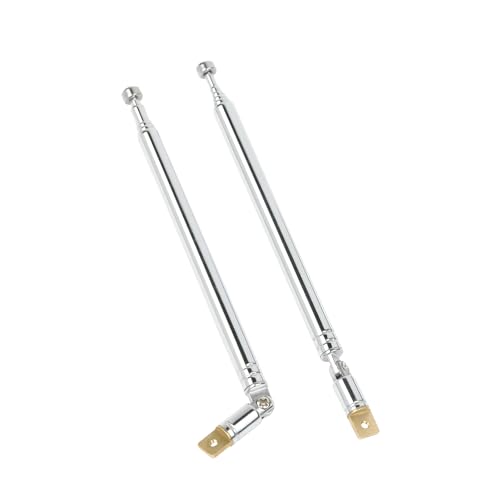 moinkerin 2 Stücke Radio Antenne 103.5cm Teleskopantenne Edelstahl AM FM Radio für TV-Radio DAB FM/AM-Stereoempfang