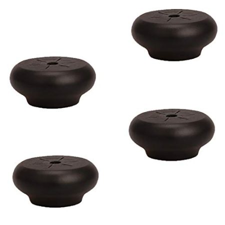 4 schwarze Massivholz-Möbelbeine für Couch, Bett, Sessel, Schrank, Couchtisch, TV-Schrank, runde Dutt-Ersatzbeine mit Zubehör, 2 cm Höhe