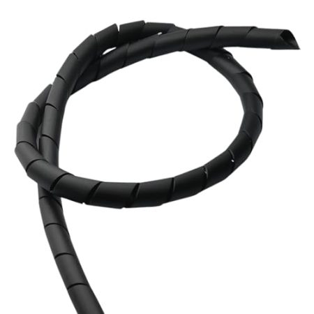 Flexible Kabelspirale Spiralband Kabelschlauch Bündelbereich Wickelschlauch (1 Meter - 10mm (8-60mm), Schwarz)