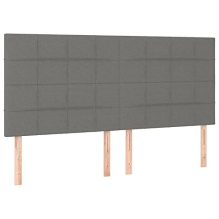 vidaXL 4X Kopfteil Polsterkopfteil Bettkopfteil für Bett Bettrahmen Betthaupt Bettgestell Schlafzimmer Bettzubehör Dunkelgrau 90x5x78/88cm Stoff