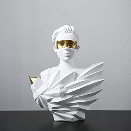 HHeaeR Moderne Skulptur Harz Statuen Dekorative Skulptur Figur Dekoration Home Zubehör Skizze Praxis Modell Geschenk Skulpturen Deko (Size : White A)