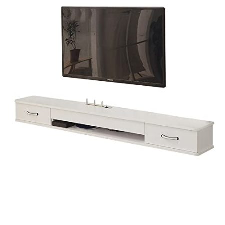 FQCXCKJ An der Wand montierte TV-Einheit, schwebender TV-Ständer, unter dem TV-Regal, schwebende TV-Konsole, Unterhaltungs-Multimedia-Aufbewahrungsregale (A 100C)