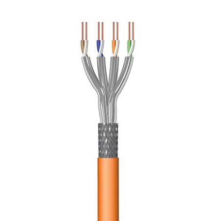 Ewent IM1227 100m Reel Ethernet Netzwerkkabel CAT.7|LSZH|S-FTP|AWG23/1|CU Solid Pure Copper|CPR, Klasse B2ca&Eca|10GBit Ethernet|1200 MHz|ideal für PC,Router,Modem,Switch,TV,PS5,Xbox, ORANGE 100Meters