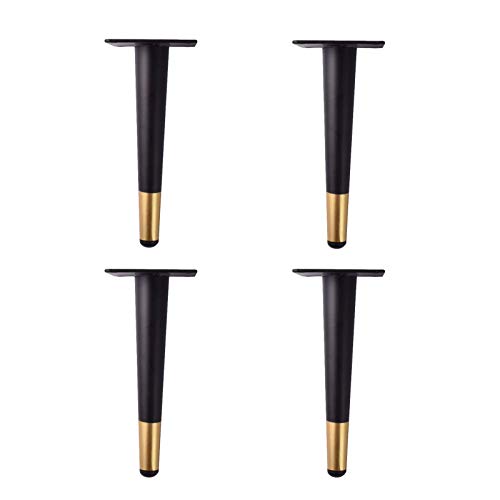 LUOFDCLDDD Möbel Beine4 Stück Möbel Beine Gerade Kegelmöbel Füße Metallstütze Füße Schrank Füße Tischbeine Sofa Beine, Hardware Zubehör, Schwarzes Gold/35Cm
