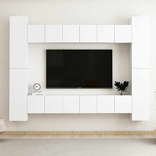 Generisch 10-TLG. TV-Schrank-Set Weiß Holzwerkstoff,jiangboyue-3078652