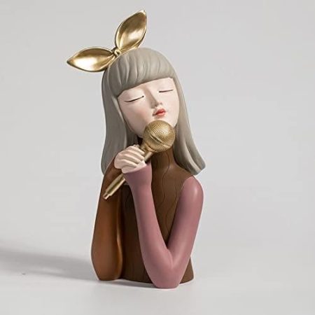 xuejuanshop Harz Musik mädchen skulptur Ornament Engel Statue Handwerk Dekoration zubehör nettes mädchen (Type : C)