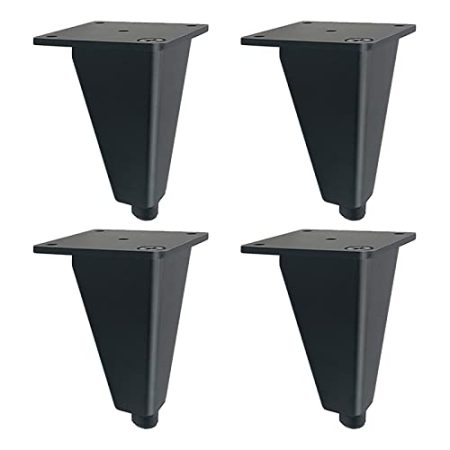 WWERTYY 4 Stück verstellbare Möbelbeine, Schwarz, Silber, Gold, Aluminiumlegierung, 18 cm (7,1 Zoll), Ersatzfüße für Schränke, Schlafsofas, Schreibtische und Couchtische