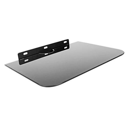 TV-Decken-Wandhalterungen Set-Top-Box-Regal DVD-Fach Aufbewahrungswand Router TV-Zubehör Gehärtetes Glas, langlebiges funktionales Aufbewahrungsregal (Color : A)