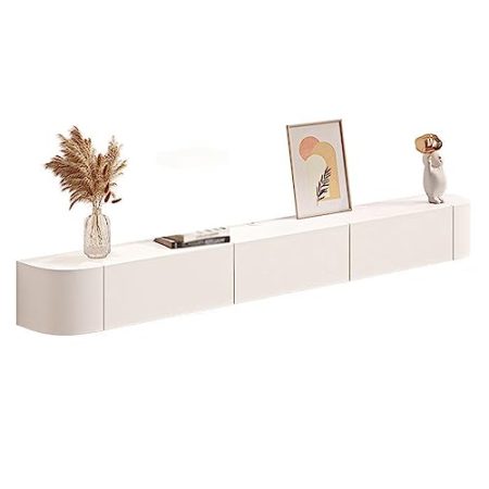 TV Lowboard TV Schrank aus Holz, (140 cm) TV Board Hängend mit 2 Schubladen, Kabellöcher, für Wohnzimmer Schlafenzimmer Büro,Lowboard Hängend Hängeschrank Wandschrank Wohnwand