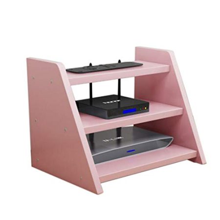 Generic TV-Decken-Wandhalterungen Drahtlose WIF-Box Set-Top-Box-Regal Router-Aufbewahrungsbox Multimedia-Zubehör DREI Schichten, 5 Farben Funktionales Aufbewahrungsregal (Color : C)