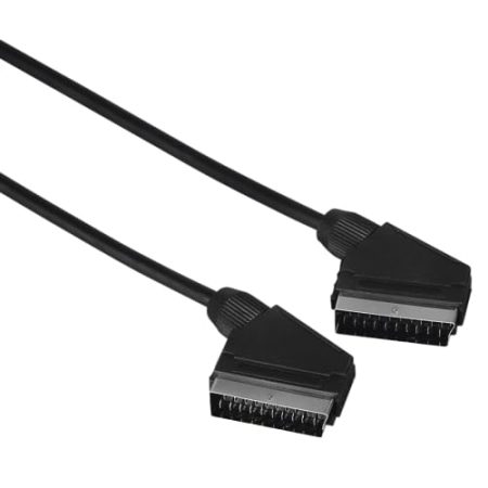 Hama Scart-Kabel Korb (1,5m, 21-polig, für TV-Anschluss, Video, Kabel) schwarz