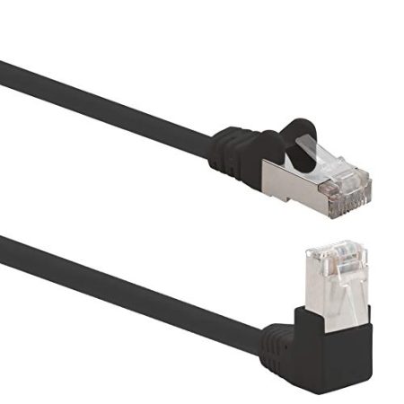 1aTTack.de 366211 Cat.6 Netzwerkkabel Winkel 90 Grad 3,0 m - schwarz - 1 Stück - Cat6 Patchkabel (SFTP PIMF) 1000Mbit/s Rj 45 Stecker - 1 x 3,0 m Meter schwarz
