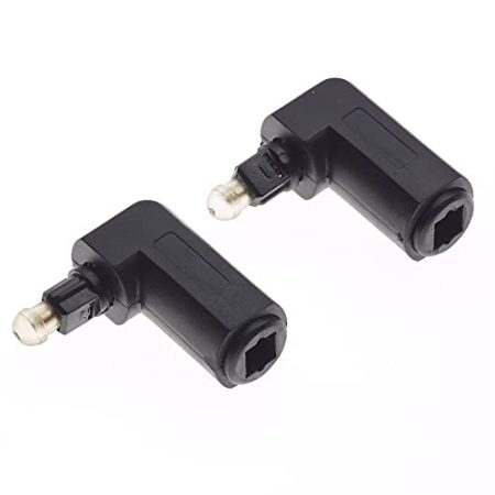 TOSlink rechtwinkliger Koaxialstecker | Stecker auf Buchse 3,5 mm optisches Audiokabel Adapter, 2 Stück