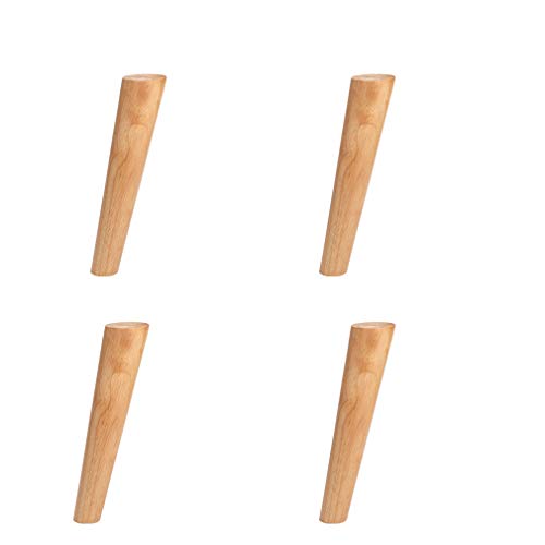 Möbelbeine aus Eichenholz, Sofabeine, Tischbeine, TV-Tischfüße, Tischgestell, Couchtischbeine, Stühle, für Schrank, Schlafzimmer, Esstisch, Arbeitstisch, mit Zubehör, 4er-Set, schr
