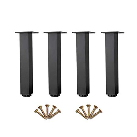 TGDGFKIAS Metall Möbelfüße Moderne Tischbeine, Tischbeine aus Metall, Möbelfüße wasserdicht, Ersatzbeine, for Betten, Sofas, Schreibtische, Badezimmer, höhenverstellbar(Black,40cm/15.7in)