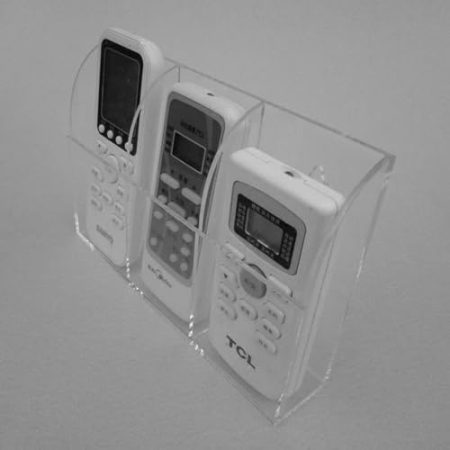 Halterung für TV-Klimaanlagen-Fernbedienung, handliche Acryl-Wandhalterung, Aufbewahrungsbox, einzelnes Gitter-Stil, langlebig und praktisch (dreifaches Gitter)