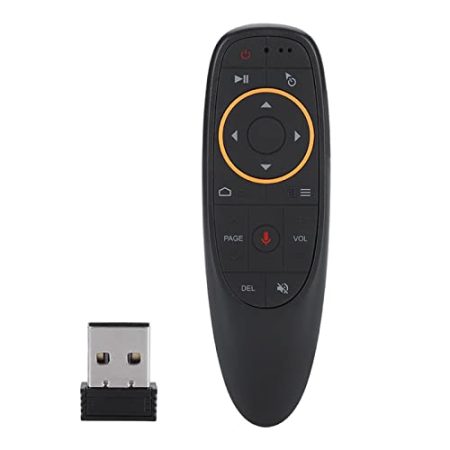 2,4 G Kabellose Air-Mouse-Tastatur-Fernbedienung mit Gyroskop für TV-Box-PC, 10 M Kabellose Reichweite, Sprachsteuerung, Ergonomisches Design