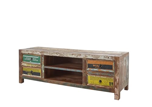 TV-Schrank Banksy 156cm mit 4 Schubladen - braun