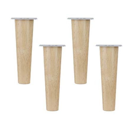 WYRMB Möbelbeine aus massivem Eichenholz, Sofabeine, Couchtischbeine, Schrankfüße, konische Ersatzbeine für TV-Schränke, Schminktische, Bücherregal, Bank, mit Zubehör, 4er-Set (19,2 cm/7,6 Zoll)