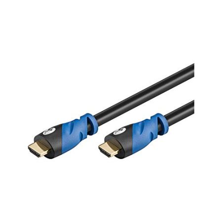 Goobay 72316 Premium HDMI High Speed Kabel mit Ethernet 4K, Ultra-/Full-HD, 3D, vergoldete Stecker 1 m schwarz