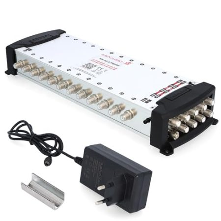 Zehnder 9/24 Multischalter 24 Teilnehmer 2 Satelliten - Regelbare Terrestrik - Quattro und Quad LNB geeignet - 22kHz - Externes Netzteil - Fernspeisung 0/5/12 Volt - MS 924 Prime